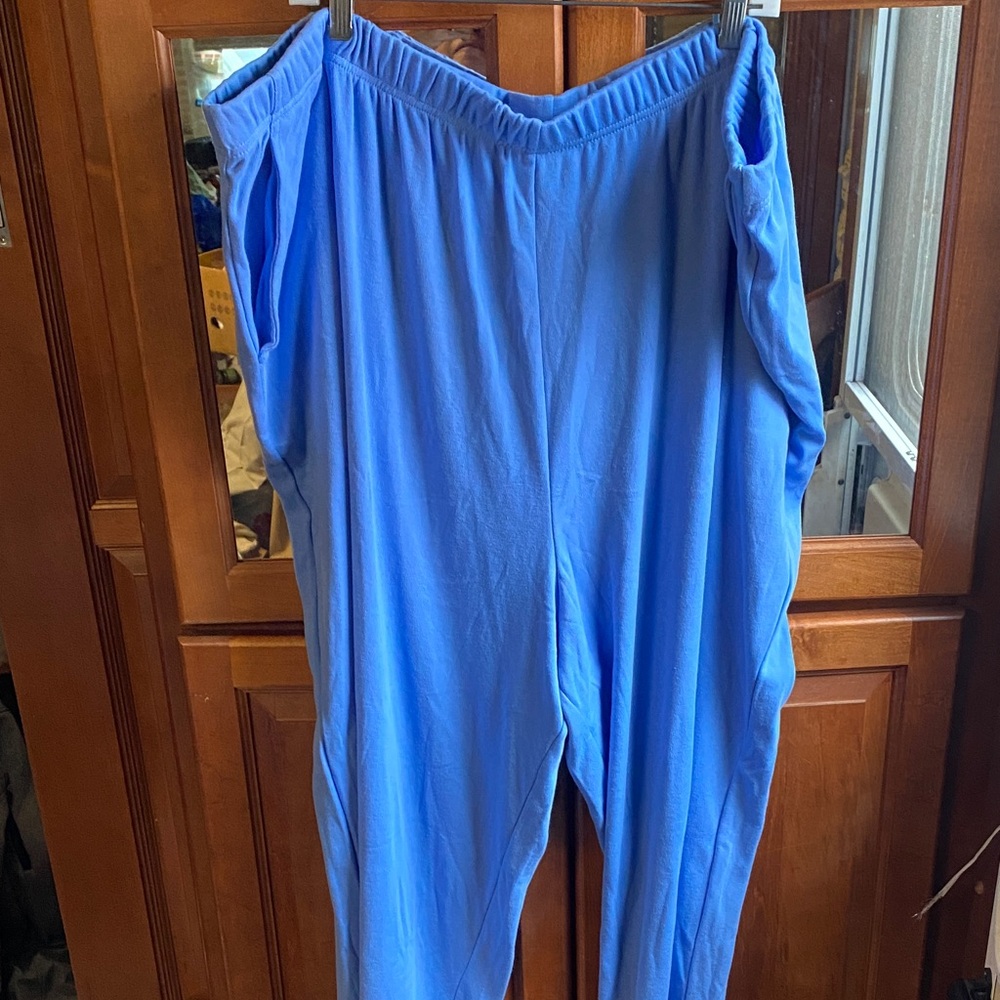 Light Blue 5X Comfy Pants with Pockets Casual Loungewear Cozy Fall